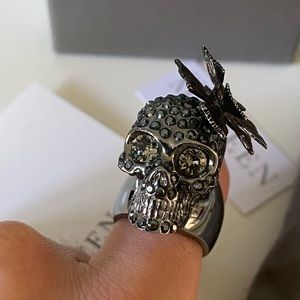 Alexander Mcqueen Butterfly Skull Ring